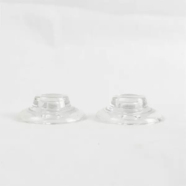 Set of 2 Vintage Miller Rogaska Clear Glass Taper Candlestick Holders