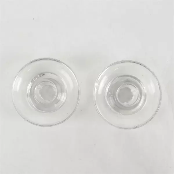 Set of 2 Vintage Miller Rogaska Clear Glass Taper Candlestick Holders