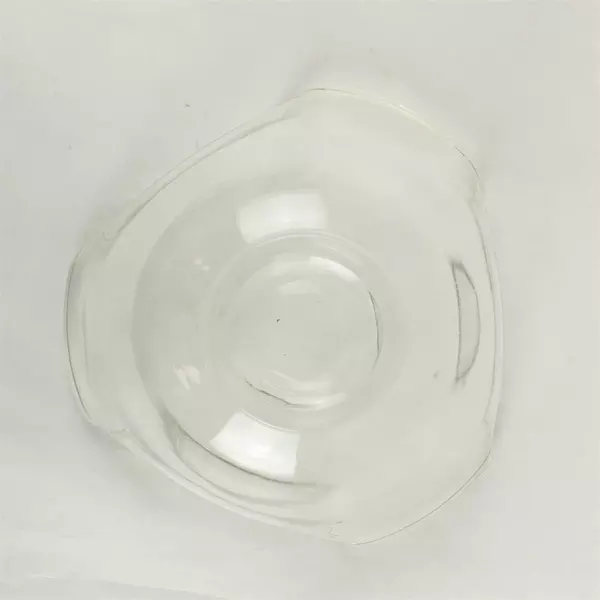 Mid-Century Hand-Blown Clear Glass Bowl 10in Vintage