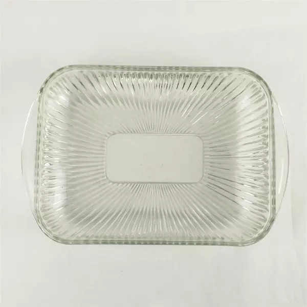 Vintage Anchor Hocking Queen Mary Ribbed Rectangular Glass Casserole Dish