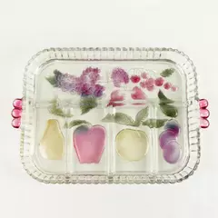 Vintage Indiana Glass 5-Section Divided Relish Tray Fruit Motif