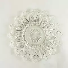 Vintage Federal Pressed Glass Plate 9.5" Petal Pattern - Chips
