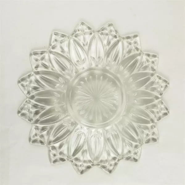 Vintage Federal Pressed Glass Plate 9.5" Petal Pattern - Chips