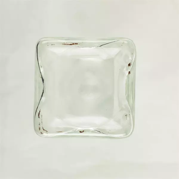 Glass Oil & Vinegar Cruet Set of 2 w/ Stainless Steel Screw Caps 6" Tall