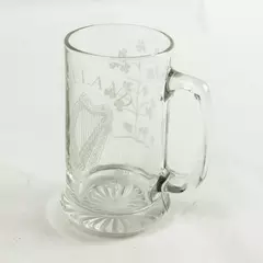 Eamon Irish Etched Pint Stein Harps & Shamrocks 5.5" Used