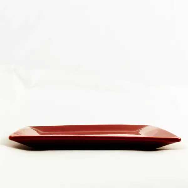 Belaverra 8.5in Square Dinner Plate Red-Orange Glaze 