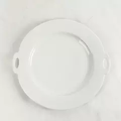 White Serving Plate w/Handles 10 x 10.75 in Appetizer Dessert
