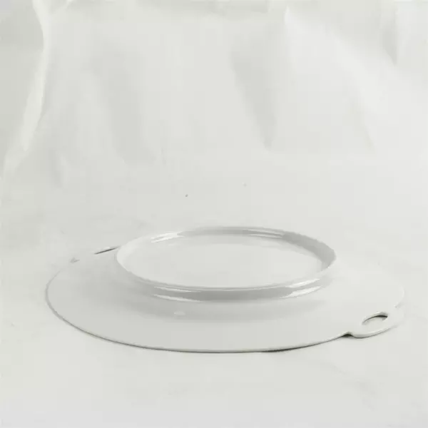 White Serving Plate w/Handles 10 x 10.75 in Appetizer Dessert