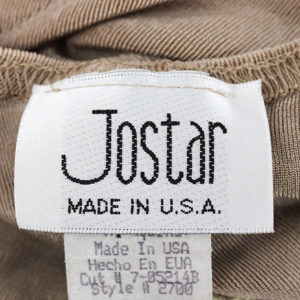 Vtg 70's Jostar Women's L Shimmer Beige Stretchy Floor Length Tank Dress