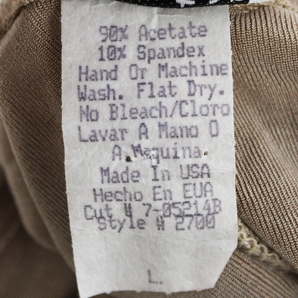 Vtg 70's Jostar Women's L Shimmer Beige Stretchy Floor Length Tank Dress