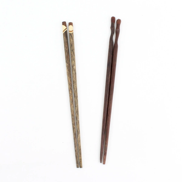 Lot Of 4 (Sets Of 2 Pairs) Unbranded Solid Wooden Brown Chopsticks 10" Long