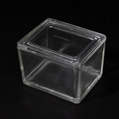 Vintage Wheaton Rectangle Clear Glass Refrigerator Jar/Container W/ Matching Lid