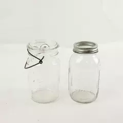Lot of 2 Ball Mason Jars Eclipse Wide Mouth with Hinge - No Lid