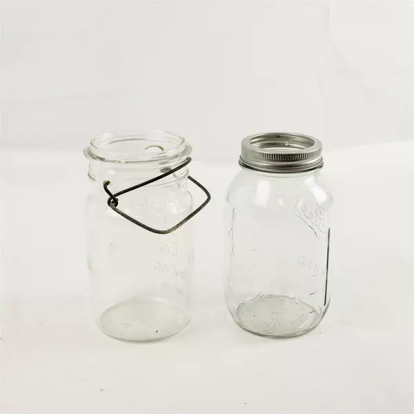 Lot of 2 Ball Mason Jars Eclipse Wide Mouth with Hinge - No Lid