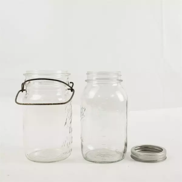 Lot of 2 Ball Mason Jars Eclipse Wide Mouth with Hinge - No Lid