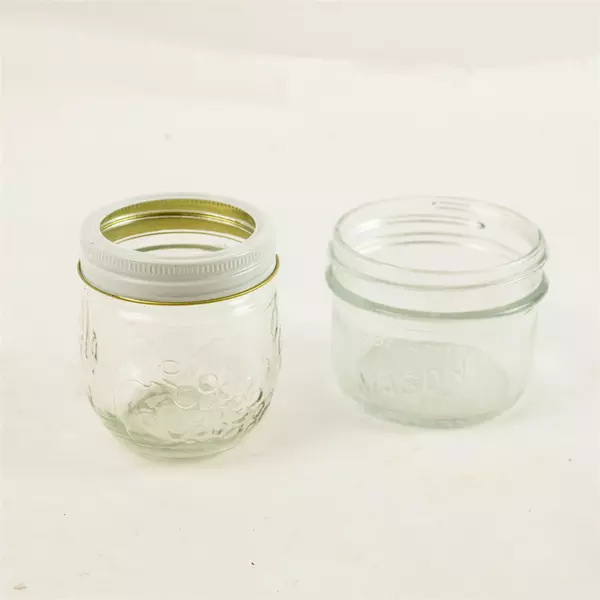 Lot of 2 Small Mason Jars for Jelly Jam Storage Crafts No Lids Ring Included