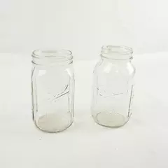 Lot of 2 Ball Mason Jars - Used Glass Storage Jars No Lids