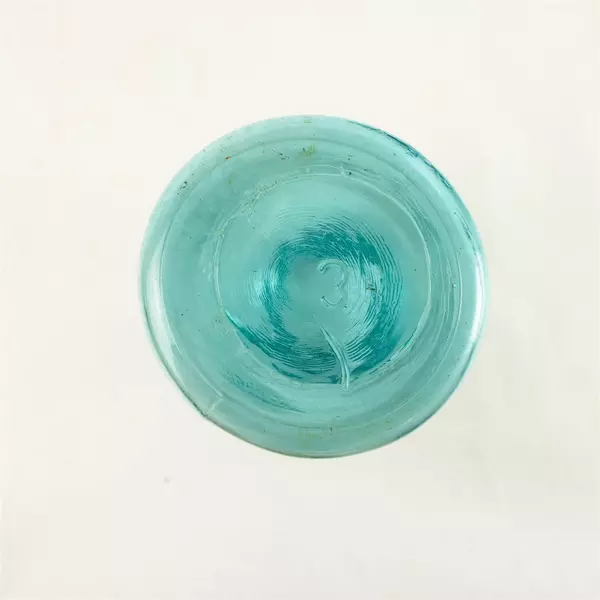 Vintage Ball Perfect Mason Blue Glass Jar w/ Original Zinc Lid