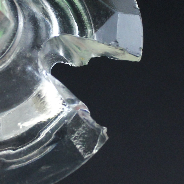 Unbranded Unmarked Clear Cut Glass Toothpick Holder With Matching Top 4" Tall