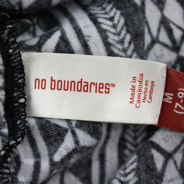 No Boundaries Black and White Tribal Print Halter Jumpsuit Juniors Size M 7-9