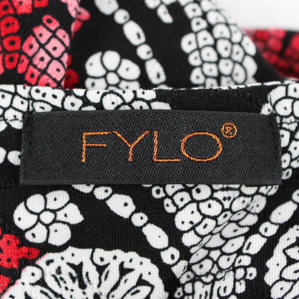 Fylo Black White Red and Pink Long-Sleeved Top Women's Size XL
