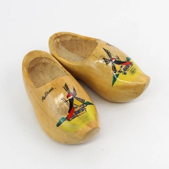 Hand Painted Souvenir Clogs From Holland Windmill Pattern