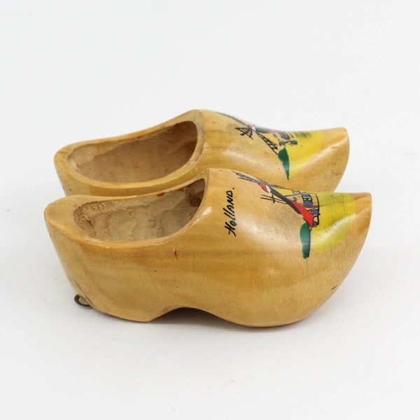 Hand Painted Souvenir Clogs From Holland Windmill Pattern