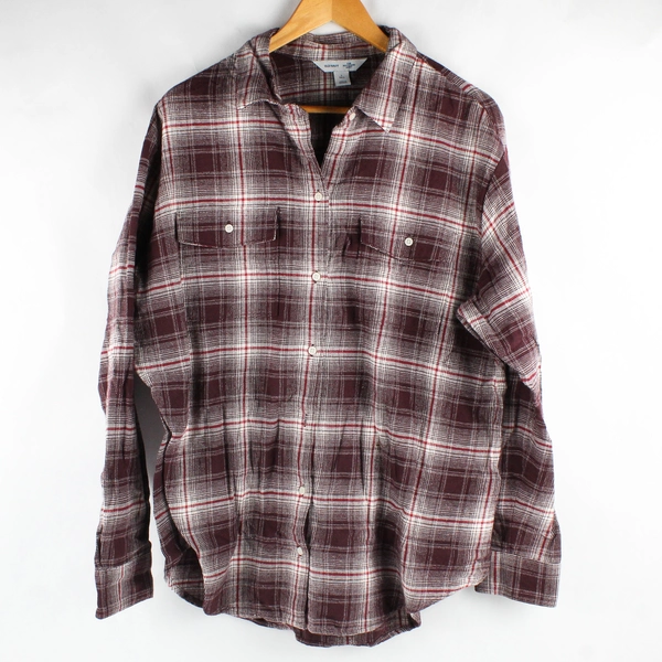 Old Navy The Boyfriend Shirt Long Sleeve Button Up Flannel Shirt Women's L Tall