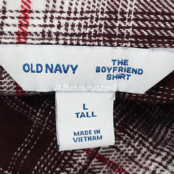 Old Navy The Boyfriend Shirt Long Sleeve Button Up Flannel Shirt Women's L Tall