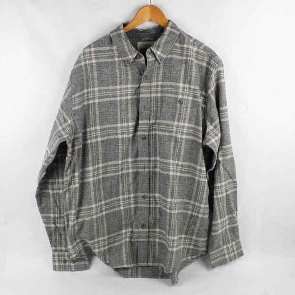 Weatherproof Gray Flannel Long Sleeve Button Up Men's Shirt Size XL