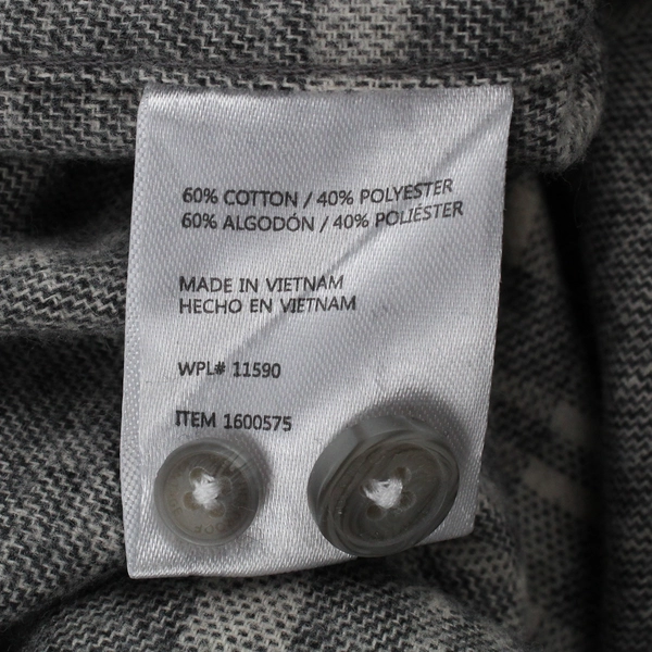 Weatherproof Gray Flannel Long Sleeve Button Up Men's Shirt Size XL