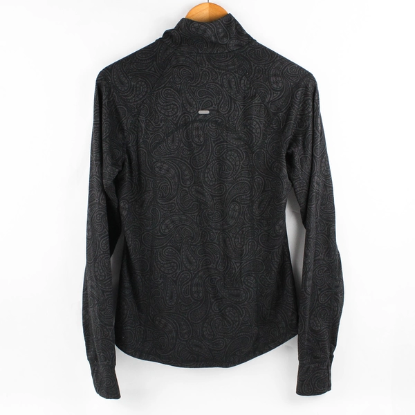 Old Navy Black Paisley Long Sleeve Quarter Zip Jacket Women's Size M