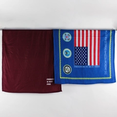 Lot of 2 Freedom Is Not Free Patriotic Small Fleece Throw Blankets 35" x 50"
