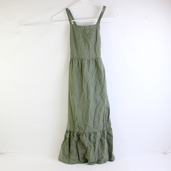 Old Navy Green Cross Strap Linen Blend Dress Girls' Size Large 10-12