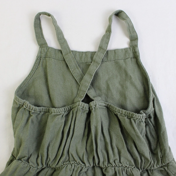 Old Navy Green Cross Strap Linen Blend Dress Girls' Size Large 10-12