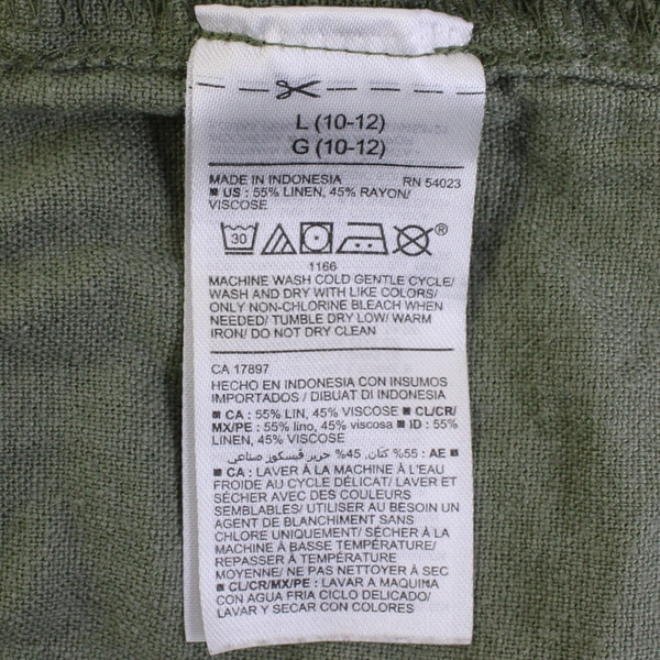 Old Navy Green Cross Strap Linen Blend Dress Girls' Size Large 10-12