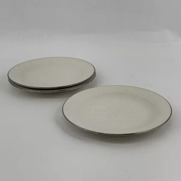 Lot Of 3 American Royalty Winterset Pattern Salad Plates 7.75" China Silver Trim