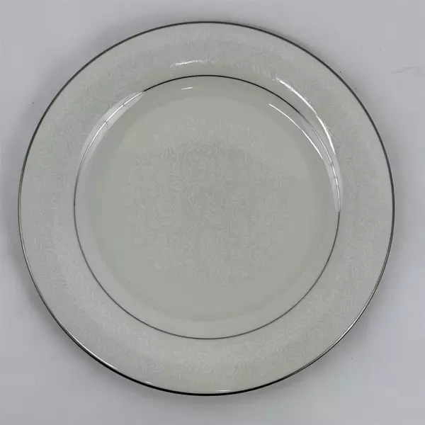 Lot Of 3 American Royalty Winterset Pattern Dinner Plates 11" China Silver Trim