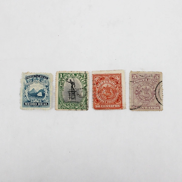 Lot Of 4 Costa Rica Centavos Centimo Real Stamps Used 1860s To 1900 Era