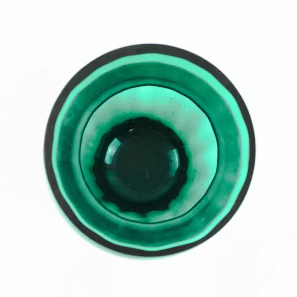 Teal Glass Vase 10.5in Tall Rounded Flower Vase Decorative Accent