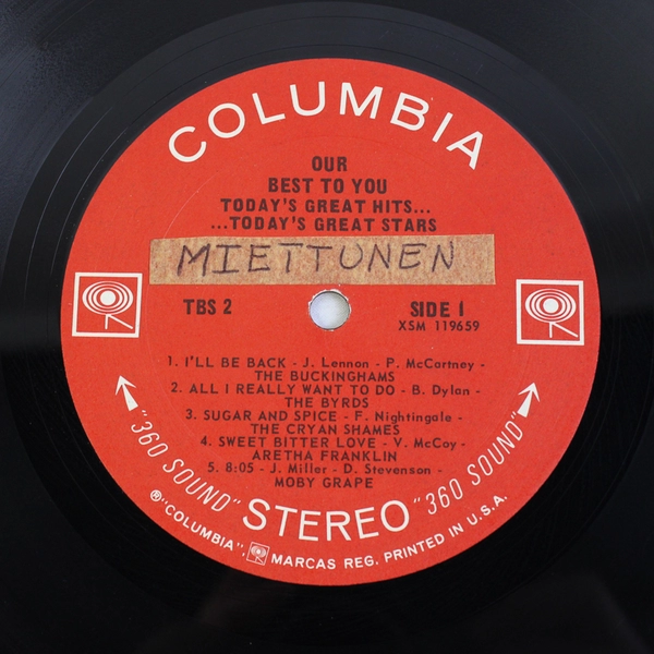 Our Best To You Today’s Great Hits Today’s Great Stars LP Vinyl Record Album