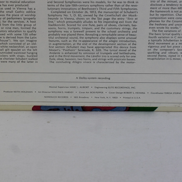 Schubert Symphony No. 1 In D, D. 82 / Symphony 1967 H-71230 Vinyl 12'' Vintage