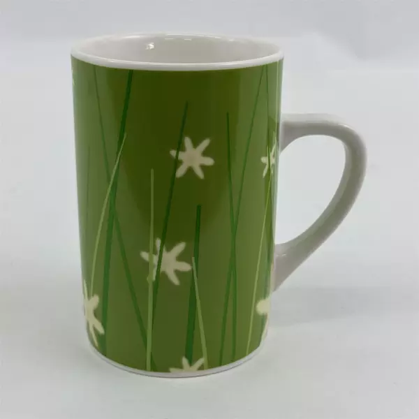 Starbucks 2004 Spring Meadow Series Green Grass Ceramic Mug 4.75" Tall