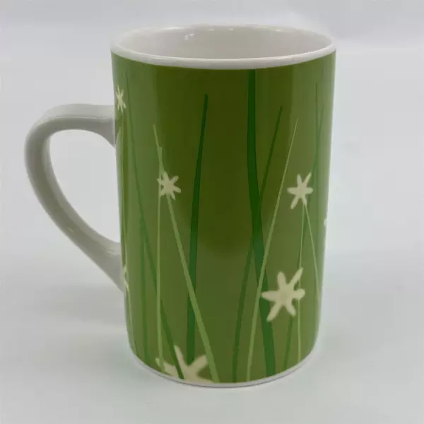 Starbucks 2004 Spring Meadow Series Green Grass Ceramic Mug 4.75" Tall