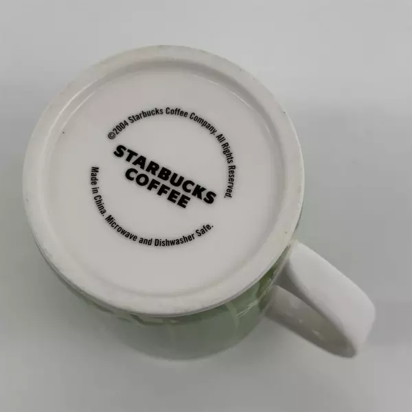 Starbucks 2004 Spring Meadow Series Green Grass Ceramic Mug 4.75" Tall