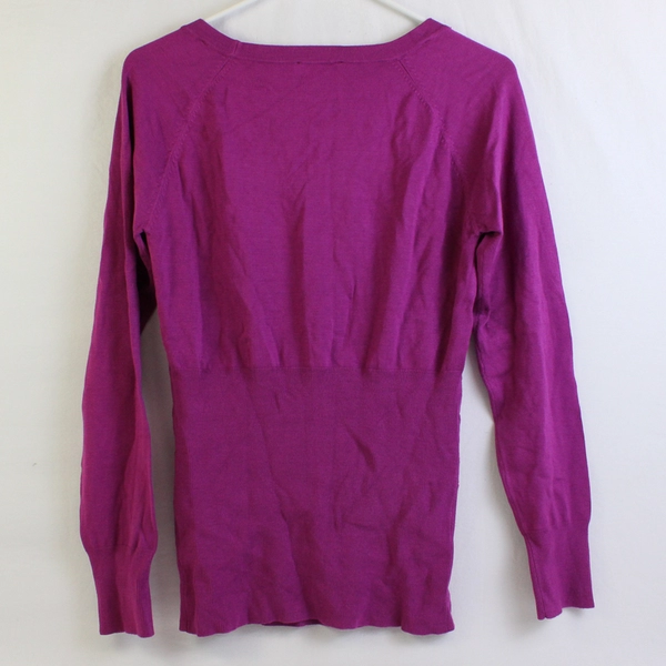 Morgan De Toi Fuchsia Pink Cutout Neckline Long-Sleeved Knit Top Women's Size TL
