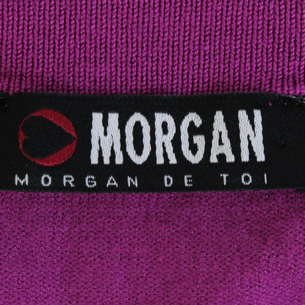 Morgan De Toi Fuchsia Pink Cutout Neckline Long-Sleeved Knit Top Women's Size TL