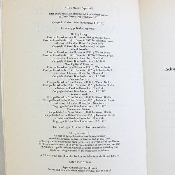 The Complete 'Ask Dr Weil' By Andrew Weil 2002 PB Healthy Living Good