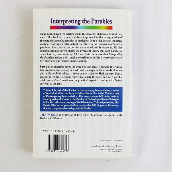 Interpreting the Parables By John W Sider A Guide to Their Meaning 1995 PB