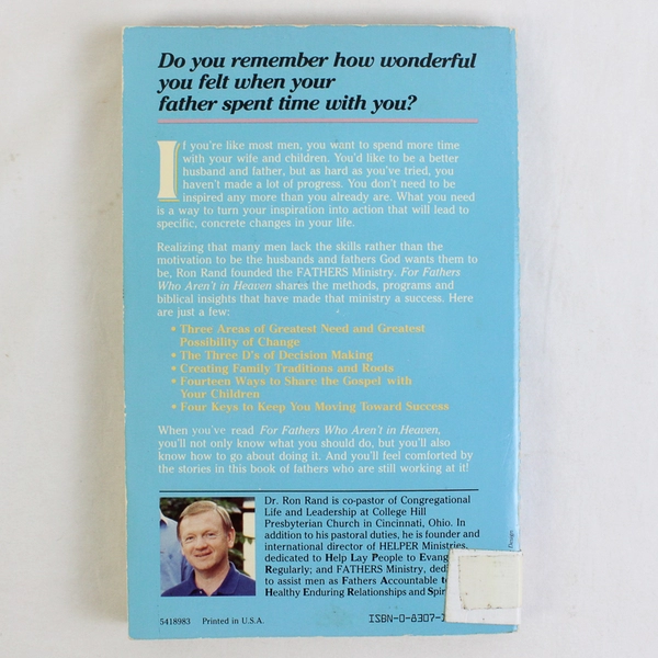 For Fathers Who Aren't in Heaven by Ron Rand 1986 PB Previous Library Book